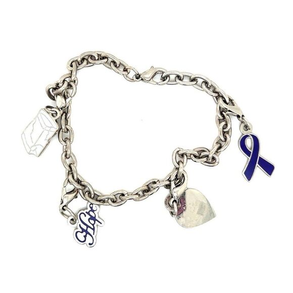 Breast Cancer Charm Bracelet - Picture 1 of 4